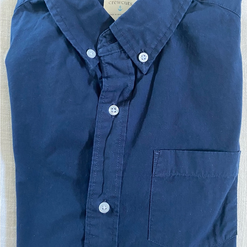 J.Crew Crewcuts Boy’s Secret Wash shirt in Navy Poplin Size 12